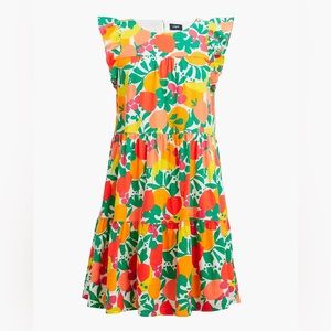 JCrew Factory Women’s Linen-blend Printed Dress Size 2 With Pockets